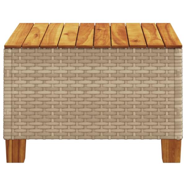 Gartentisch Beige 55x55x36 cm Poly Rattan Akazienholz