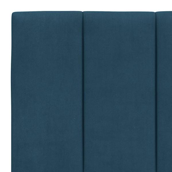 Bett mit Matratze "Hanko" Blau 200x200 cm Samt