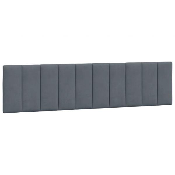 Bett mit Matratze Dunkelgrau 200x200 cm Samt
