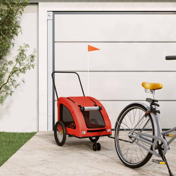 ARDEBO.de - Fahrradanhänger Hunde Orange und Grau Oxford-Gewebe und Eisen