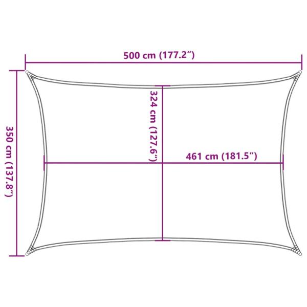 Sonnensegel Hellgrau 5x3,5 m 100% Polyester Oxford
