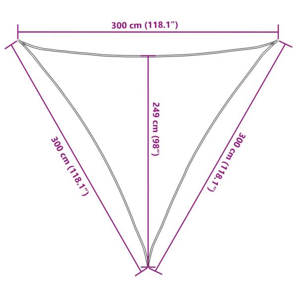Sonnensegel Hellgrau 3x3x3 m 100% Polyester Oxford