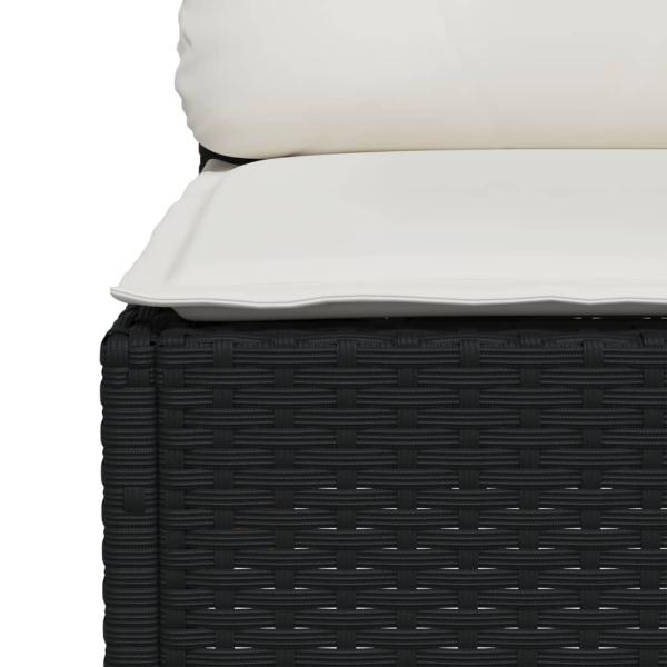 ARDEBO.de - 5-tlg. Garten-Sofagarnitur mit Kissen Schwarz Poly Rattan
