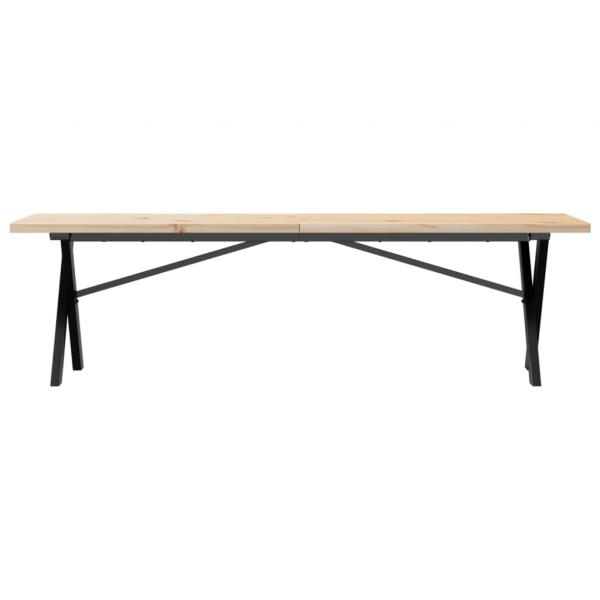 Couchtisch X-Gestell 160x40x45,5 cm Massivholz Kiefer Gusseisen