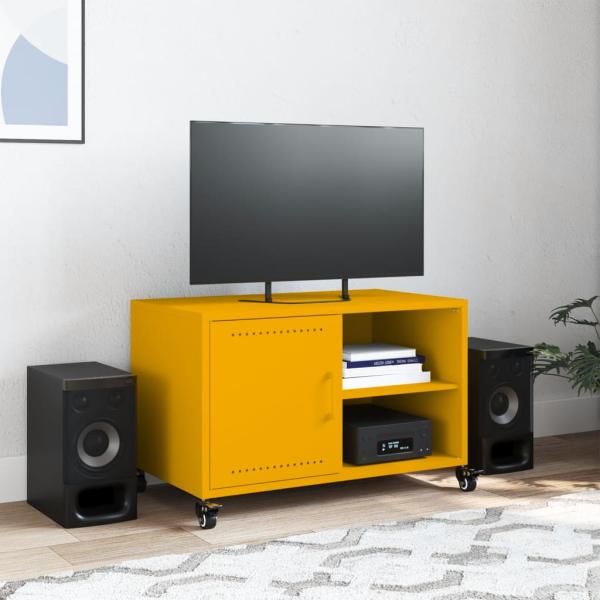 TV-Schrank Senfgelb 68x39x43,5 cm Stahl