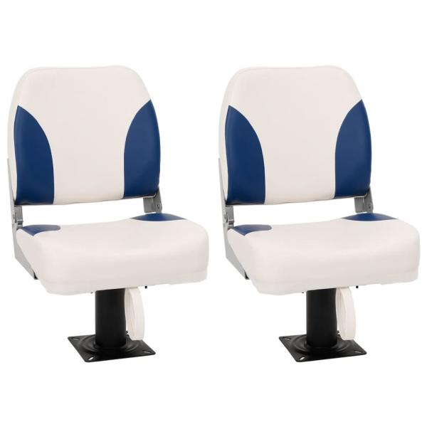 ARDEBO.de - 4-tlg. Bootssitz-Set Klappbar Blau und Weiß 41x36x48 cm