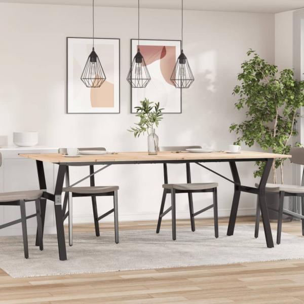 Esstisch Y-Gestell 200x100x75cm Massivholz Kiefer und Gusseisen