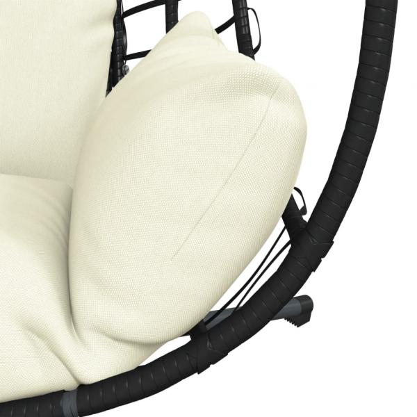 Hängesessel Ei-Design mit Ständer Beige Rattan und Stahl
