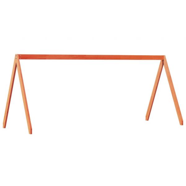 Hochbett mit Dach Wachsbraun 75x190 cm Massivholz Kiefer