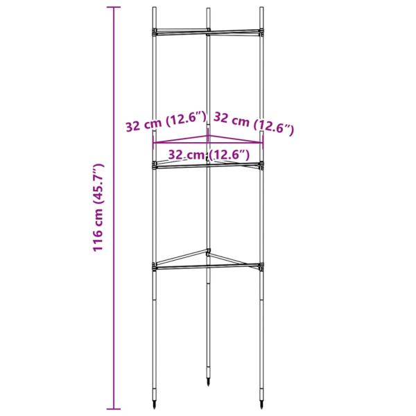 Tomatenkäfige 8 Stk. 116 cm Stahl und PP