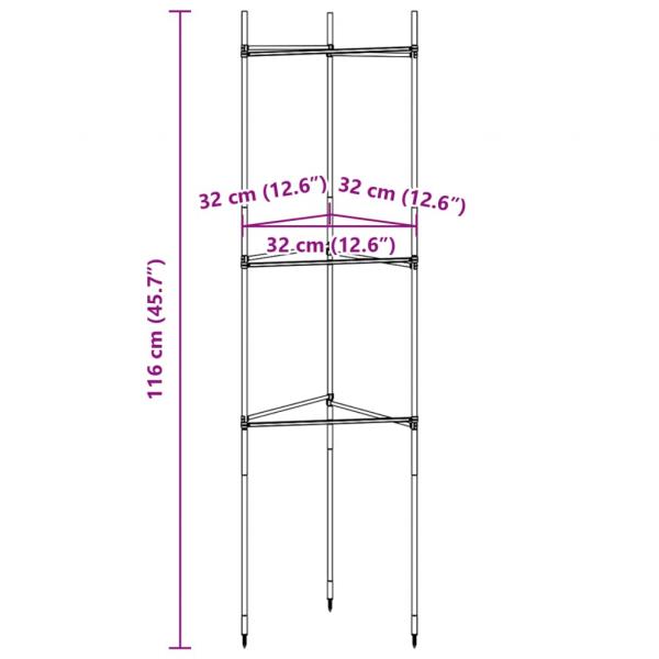 Tomatenkäfige 6 Stk. 116 cm Stahl und PP