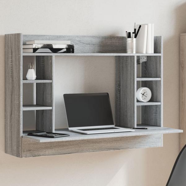 ARDEBO.de - Wand-Schreibtisch Grau Sonoma 105x48x75 cm Holzwerkstoff
