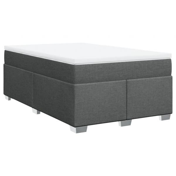 Boxspringbett mit Matratze Dunkelgrau 120x200 cm Stoff
