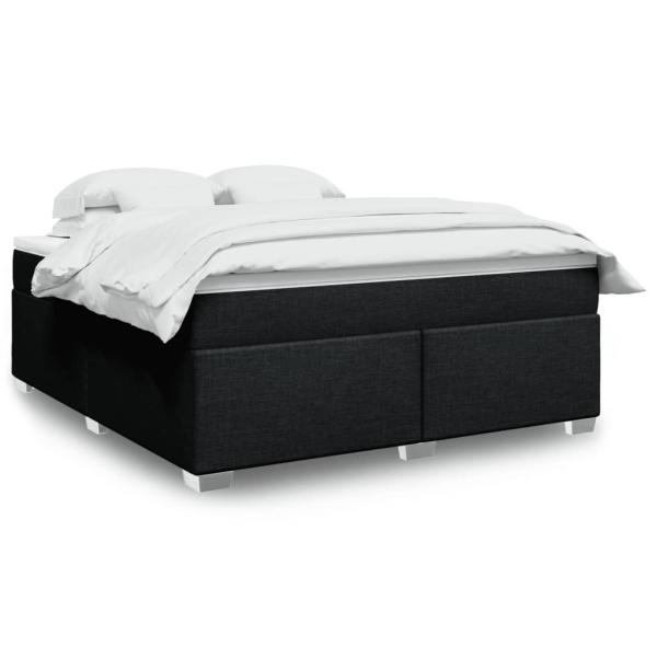 ARDEBO.de - Boxspringbett mit Matratze Schwarz 180x200 cm Stoff