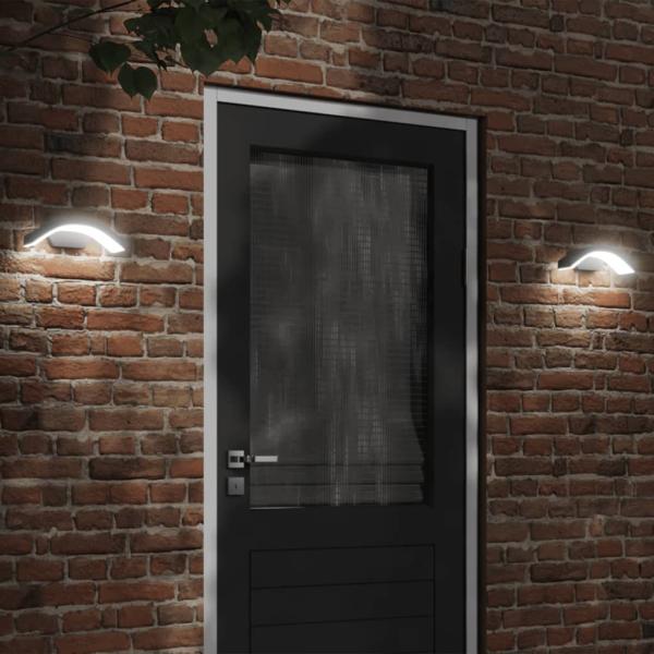 ARDEBO.de - LED-Außenwandleuchten 2 Stk. Schwarz Aluminiumdruckguss
