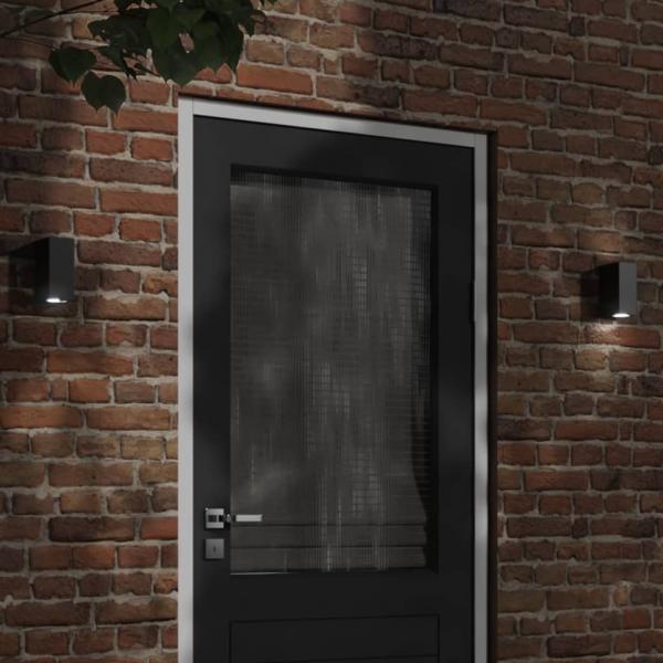 ARDEBO.de - Außenwandleuchten 2 Stk. Schwarz Aluminiumdruckguss