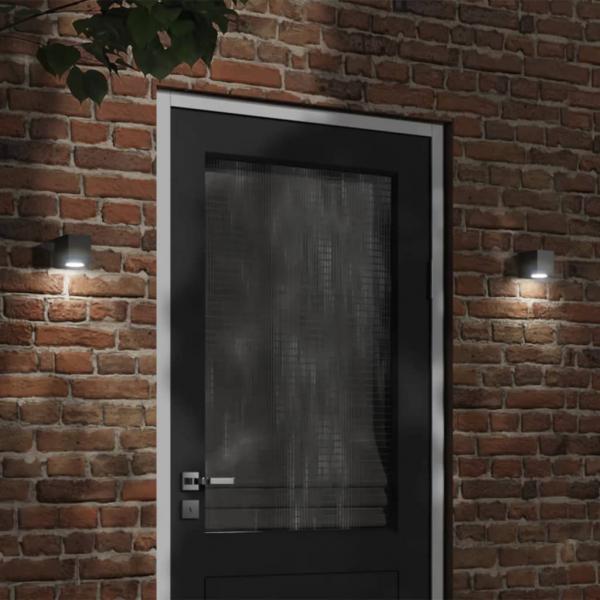 ARDEBO.de - Außenwandleuchten 2 Stk. Schwarz Aluminiumdruckguss