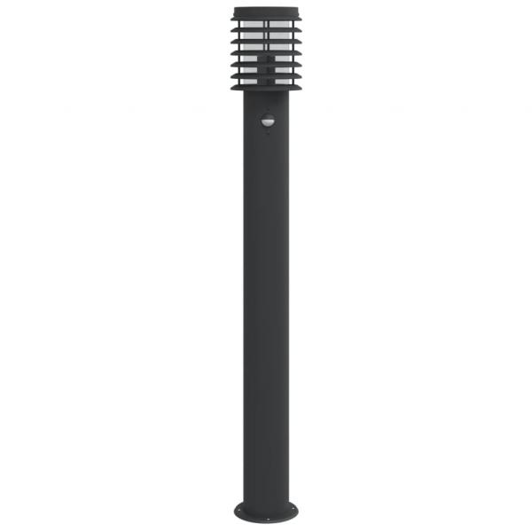 Wegeleuchten mit Bewegungsmelder 3 Stk. Schwarz 110cm Edelstahl