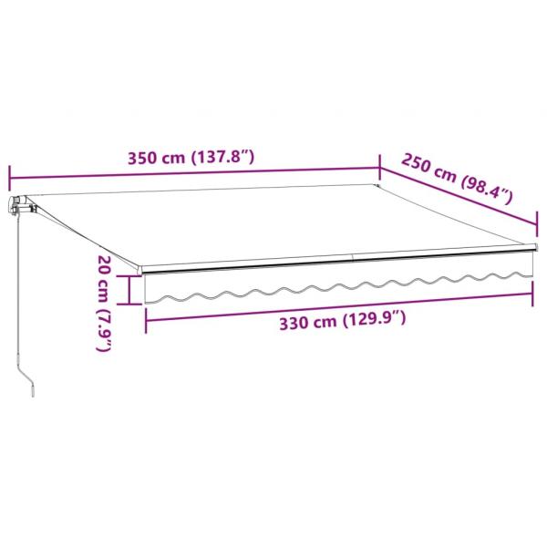 Markise Manuell mit LED Braun 350x250 cm