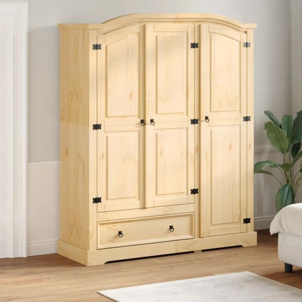 ARDEBO.de - Kleiderschrank Corona 151,5x52x186 cm Massivholz Kiefer