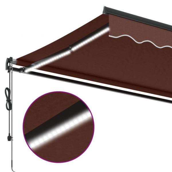Markise Automatisch mit LEDs Braun 400x350 cm