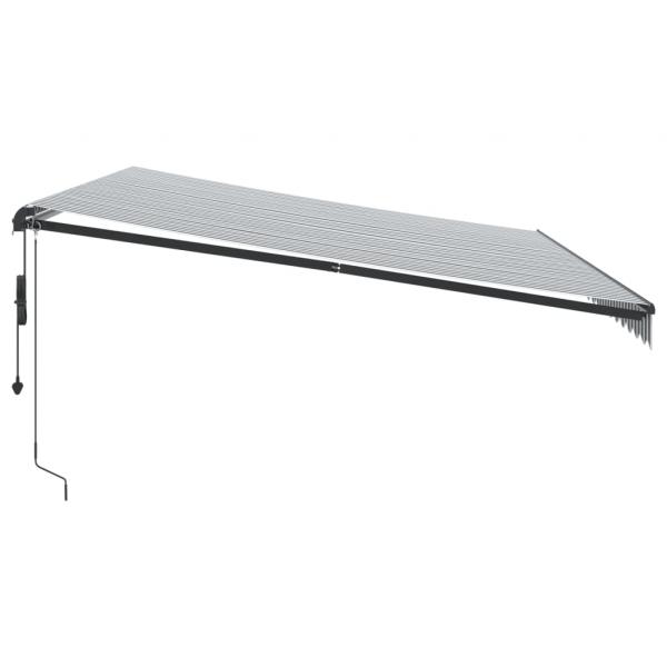Markise Automatisch mit LEDs Anthrazit & Weiß 500x350 cm