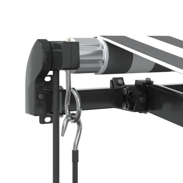 Markise Automatisch mit LEDs Anthrazit & Weiß 500x350 cm