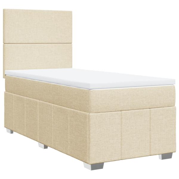 Boxspringbett mit Matratze Creme 90x200 cm Stoff