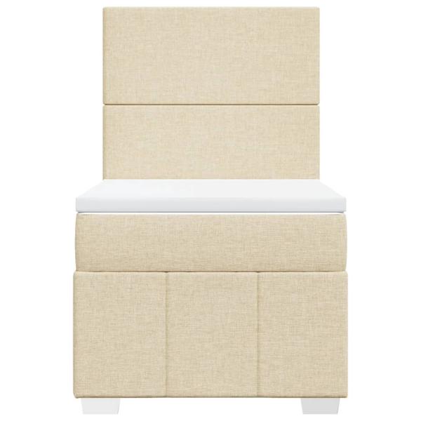 Boxspringbett mit Matratze Creme 90x200 cm Stoff