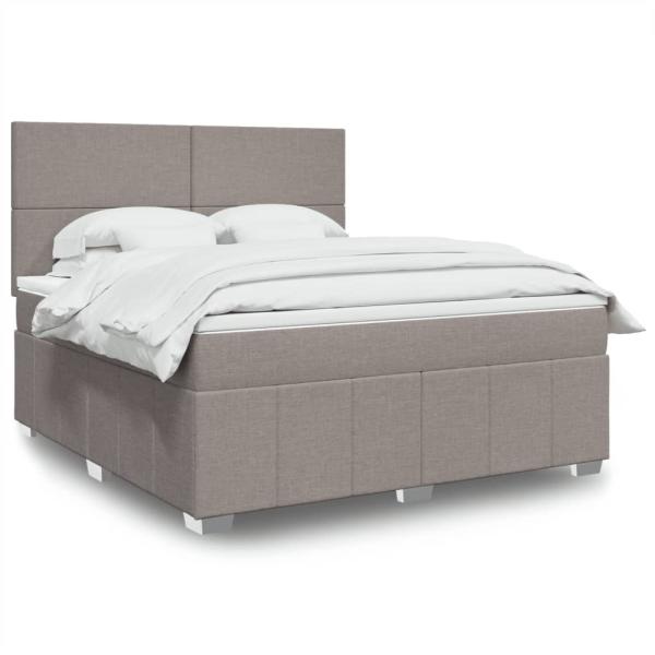ARDEBO.de - Boxspringbett mit Matratze Taupe 180x200 cm Stoff
