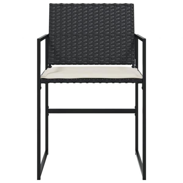 Gartenstühle mit Kissen 4 Stk. Schwarz Poly Rattan