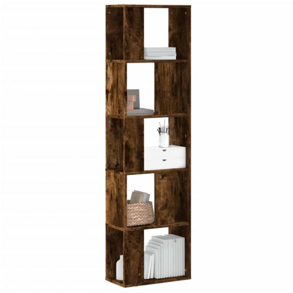 ARDEBO.de - Bücherregal 5 Böden Räuchereiche 45x23,5x162,5 cm Holzwerkstoff