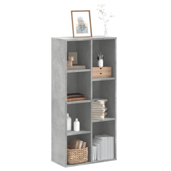 ARDEBO.de - Bücherregal Betongrau 50x25x105 cm Holzwerkstoff