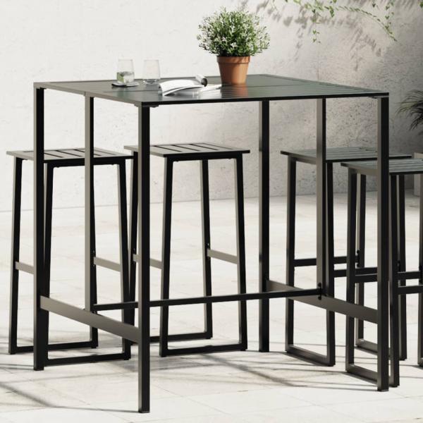 ARDEBO.de - Bartisch Schwarz 100x100x110 cm Pulverbeschichteter Stahl