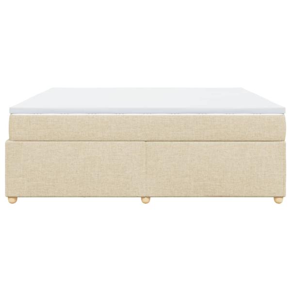 Boxspringbett mit Matratze Creme 180x200 cm Stoff
