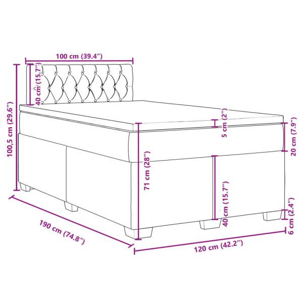 Boxspringbett mit Matratze Dunkelbraun 120x190 cm Stoff