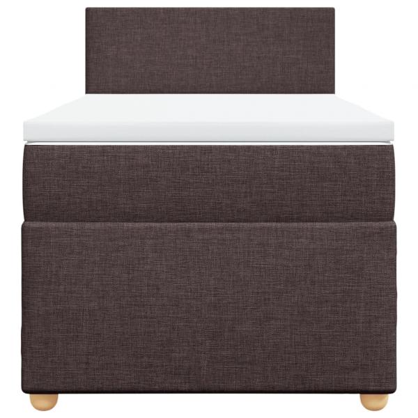 Boxspringbett mit Matratze Dunkelbraun 90x190 cm Stoff
