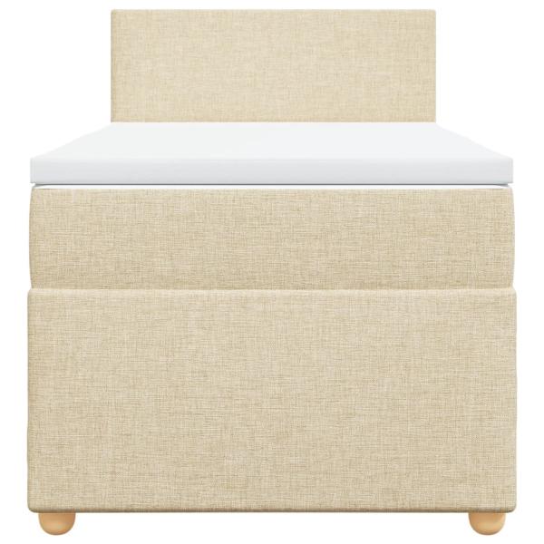 Boxspringbett mit Matratze Creme 90x190 cm Stoff
