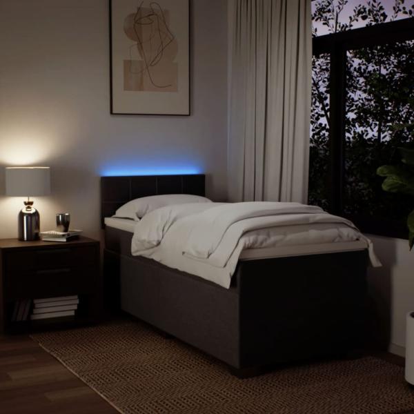 Boxspringbett mit Matratze Dunkelbraun 90x190 cm Stoff