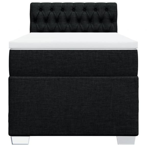 Boxspringbett mit Matratze Schwarz 100x200 cm Stoff