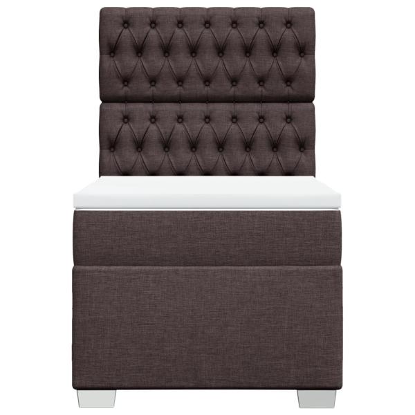 Boxspringbett mit Matratze Dunkelbraun 90x190 cm Stoff