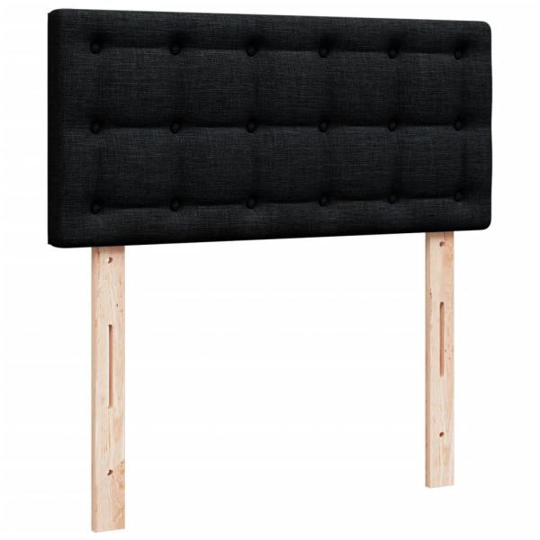 Boxspringbett mit Matratze Schwarz 80x200 cm Stoff