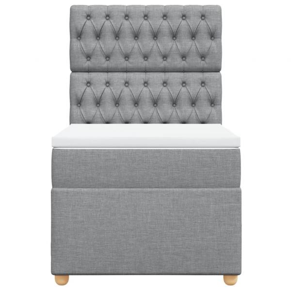 Boxspringbett mit Matratze Hellgrau 80x200 cm Stoff