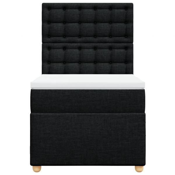 Boxspringbett mit Matratze Schwarz 80x200 cm Stoff