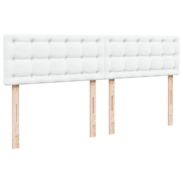Boxspringbett mit Matratze Weiß 180x200 cm Kunstleder
