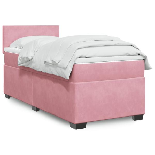 ARDEBO.de - Boxspringbett mit Matratze Rosa 90x200 cm Samt