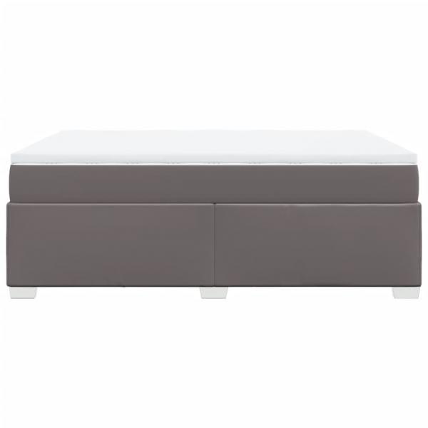Boxspringbett mit Matratze Grau 140x200 cm Kunstleder