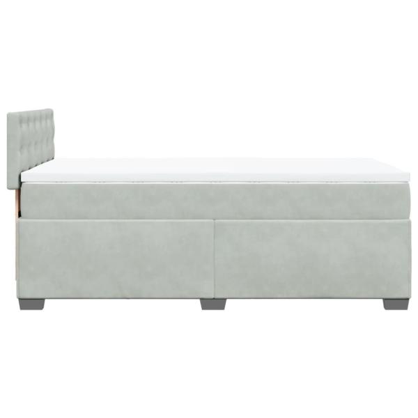 ARDEBO.de - Boxspringbett mit Matratze Hellgrau 90x190 cm Samt