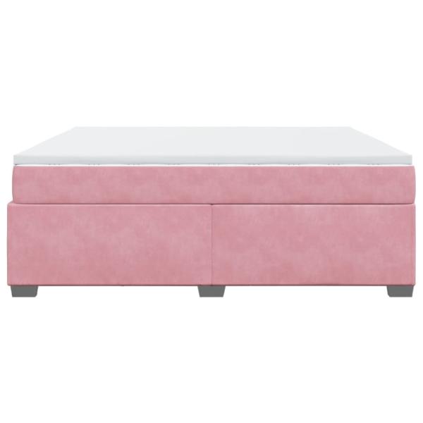 Boxspringbett mit Matratze Rosa 180x200 cm Samt