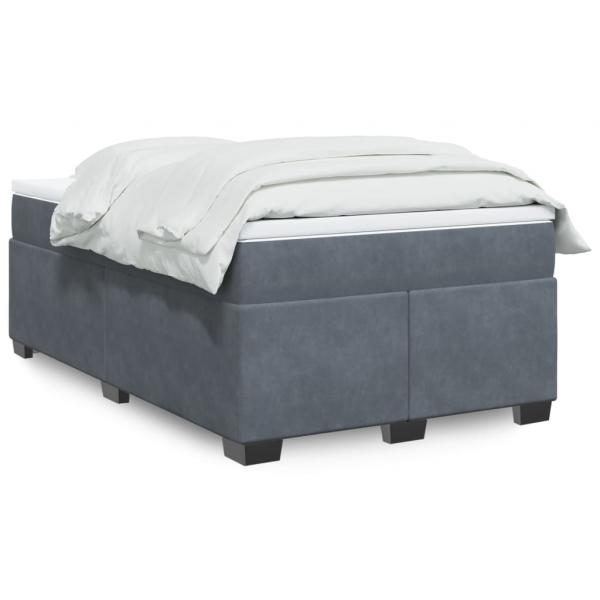 ARDEBO.de - Boxspringbett mit Matratze Dunkelgrau 120x200 cm Samt